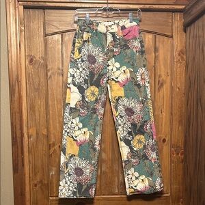 MOTHER Floral Ankle Jeans - Green, Pink, Yellow